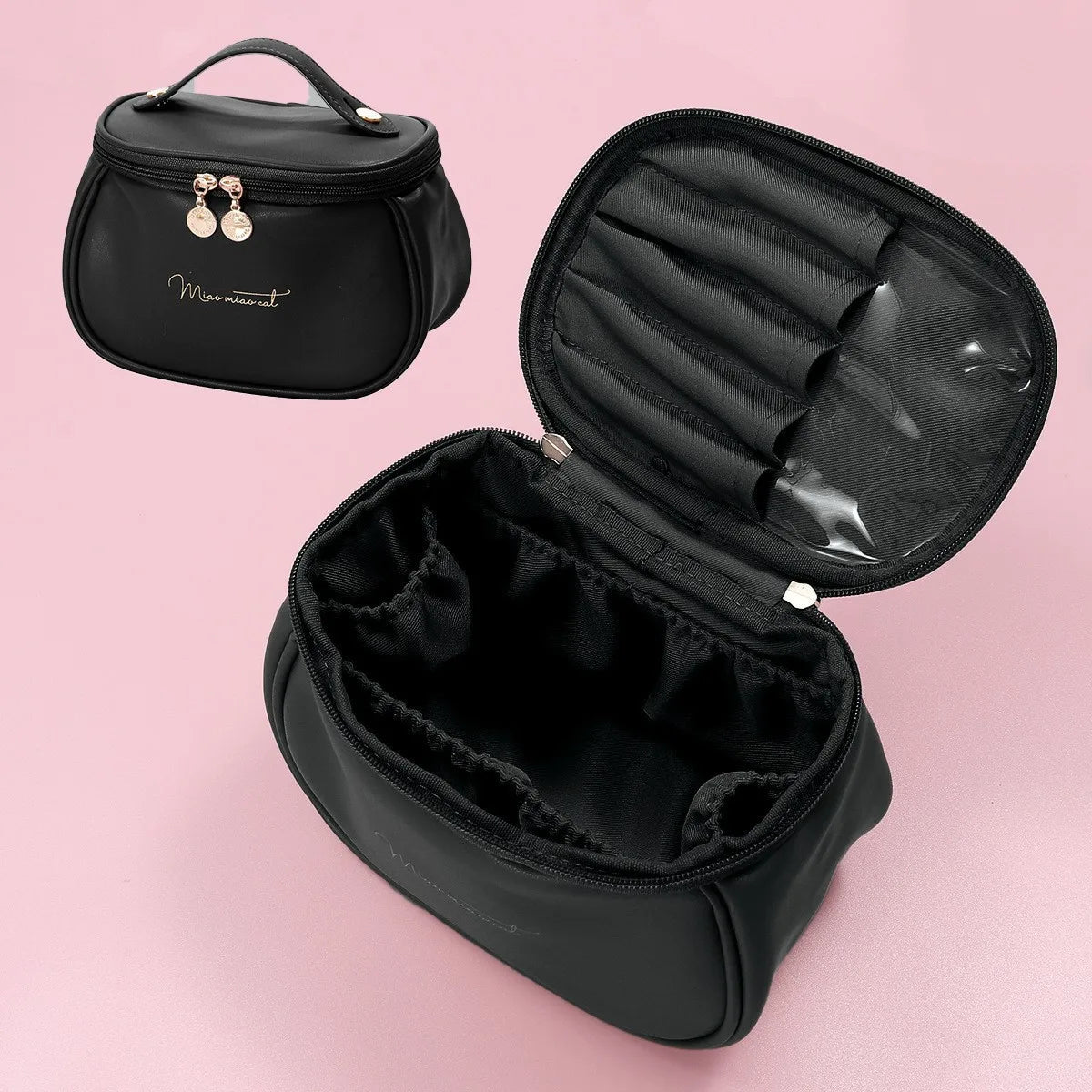 Women's Waterproof Makeup Bag – Large Capacity PU Leather Travel Cosmetic Case