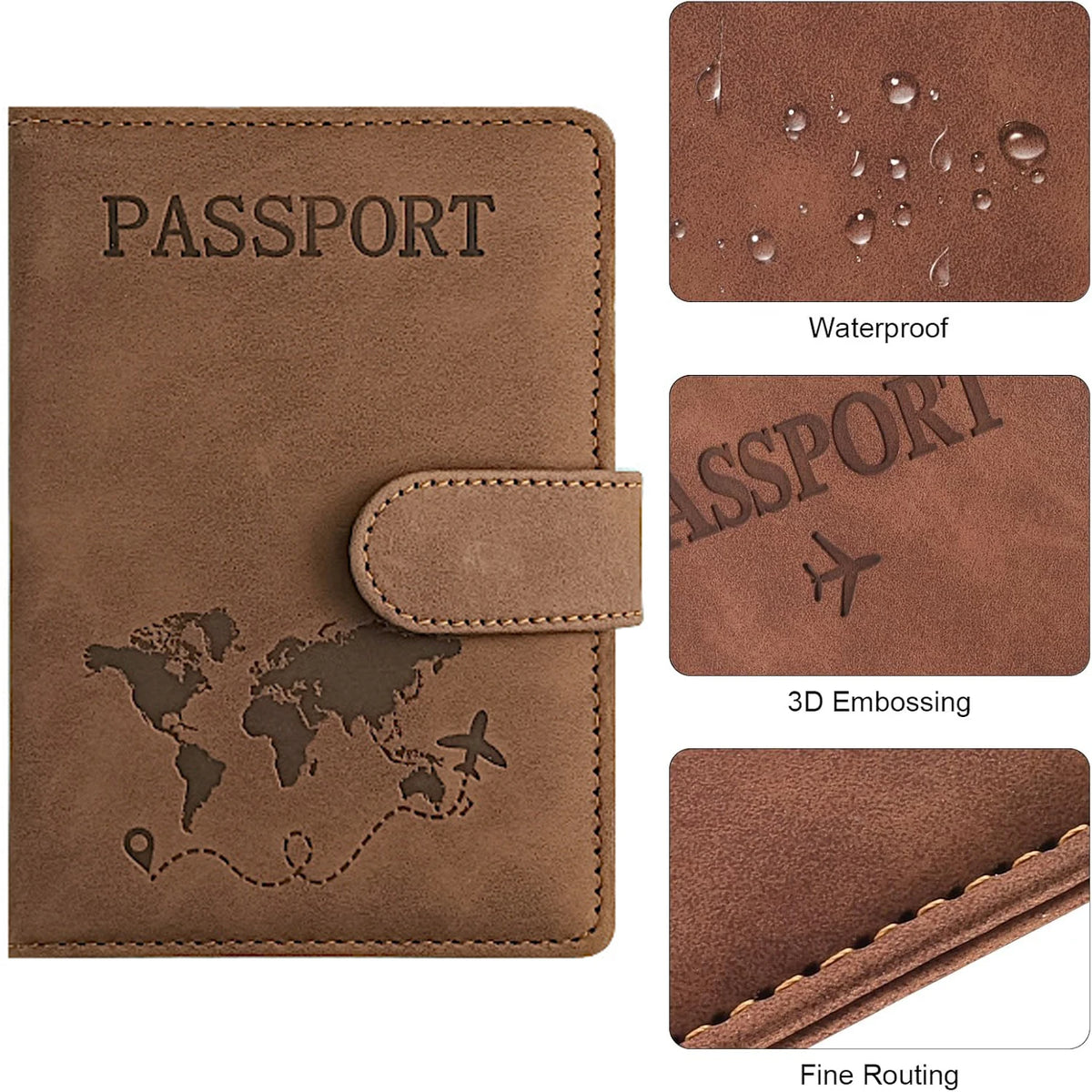 RFID Blocking Passport Holder – PU Leather Travel Wallet for Women & Men