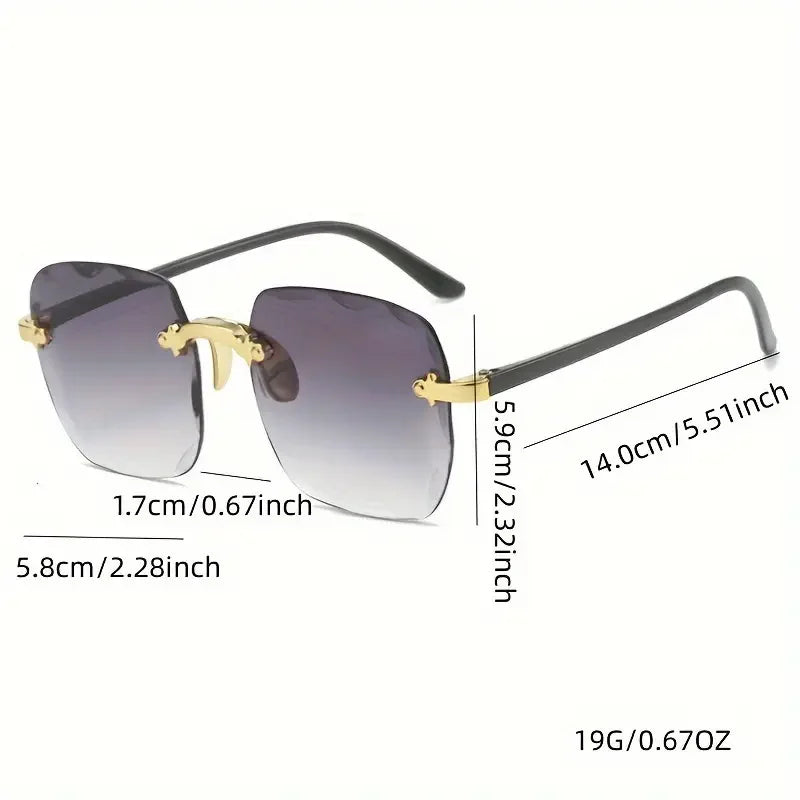 3-Pack Square Rimless Sunglasses – UV400 Protection, Mirror Lenses | Unisex