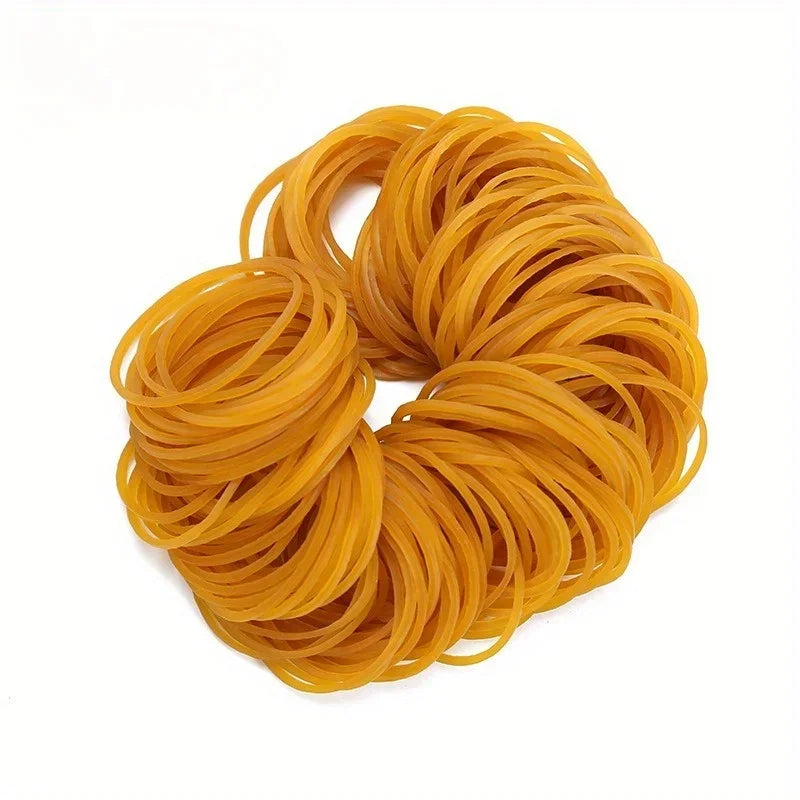 Yellow Rubber Bands – High-Elastic Natural Rubber, 38mm Diameter, Set of 100 / 300 / 666 Pieces