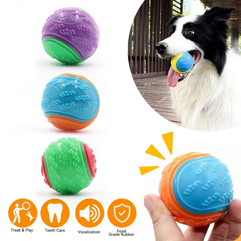 Soft TPR Squeaky Ball for Dogs – Interactive, Bite-Resistant, Teeth Cleaning, 6.5cm
