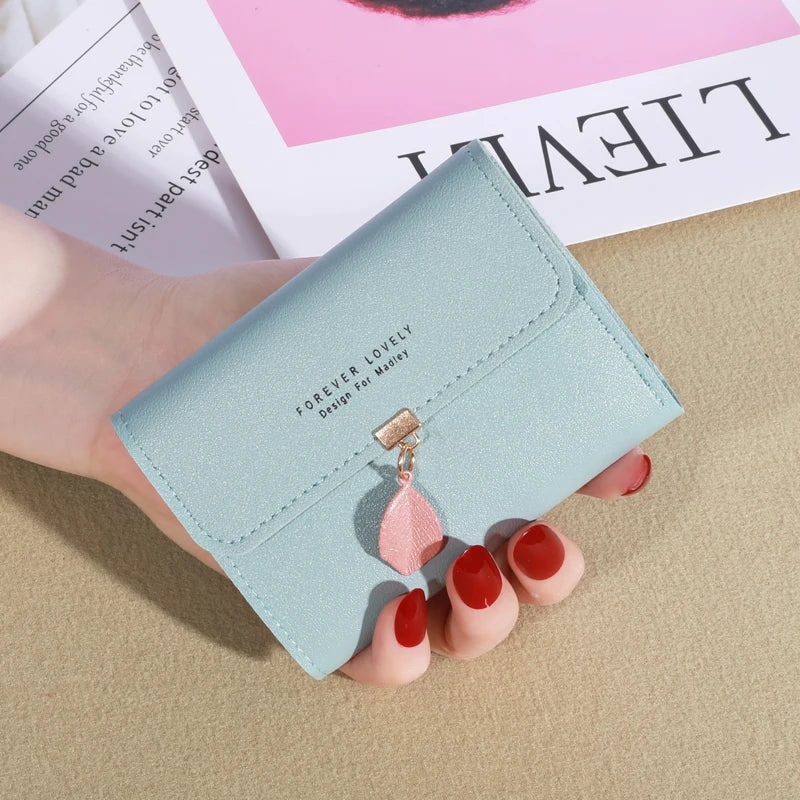 Women's Trifold Wallet – Minimalist PU Coin Purse & Credit Card Holder