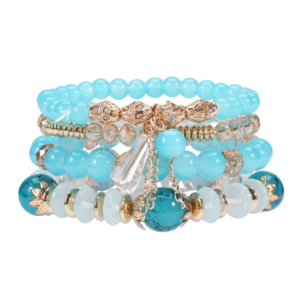 Bohemian Stackable Bead Bracelets — Charm Pendant