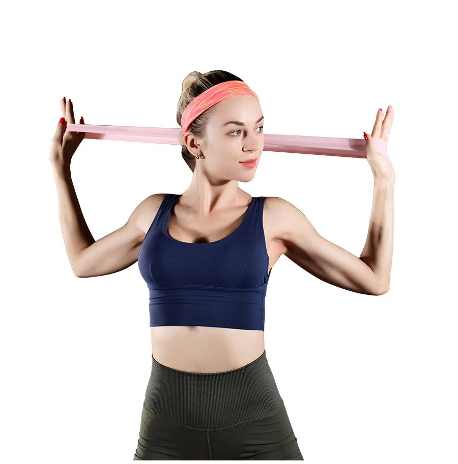 Elastic Resistance Bands – Natural Latex, 5 Levels for Yoga, Pilates & Crossfit