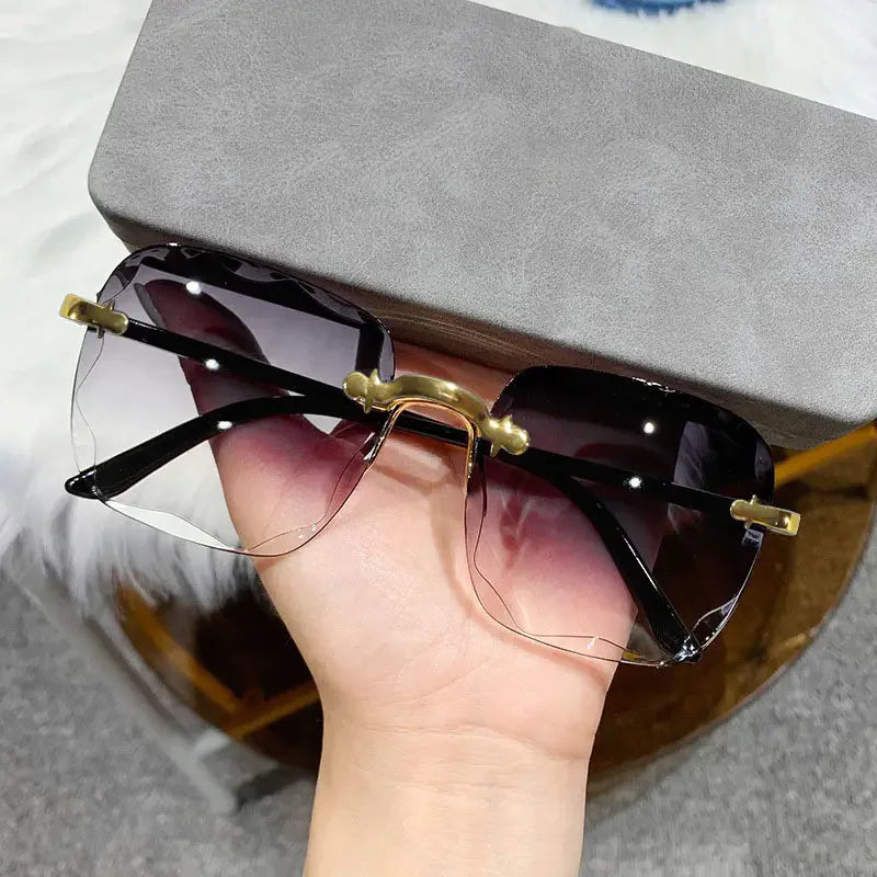 3-Pack Square Rimless Sunglasses – UV400 Protection, Mirror Lenses | Unisex
