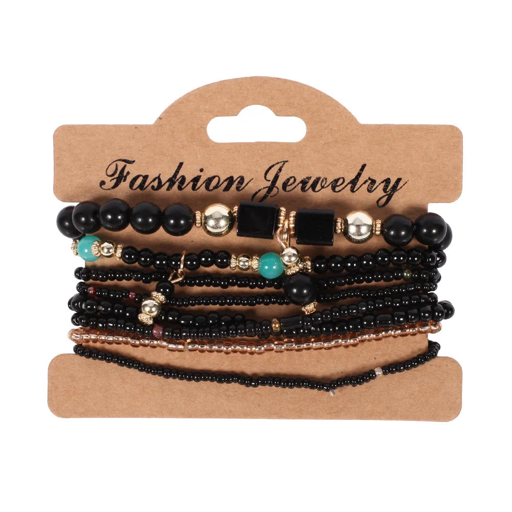 Bohemian Beaded Bracelet Set — Colorful Stackable
