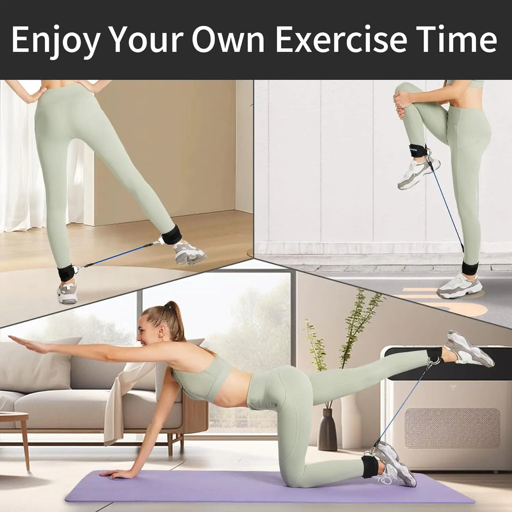 Ankle Strap Resistance Bands – Hip & Glute Workout Set for Gym & Home, Men & Women