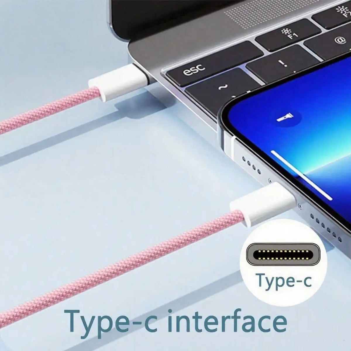 60W Nylon Braided USB-C Fast Charging Cable