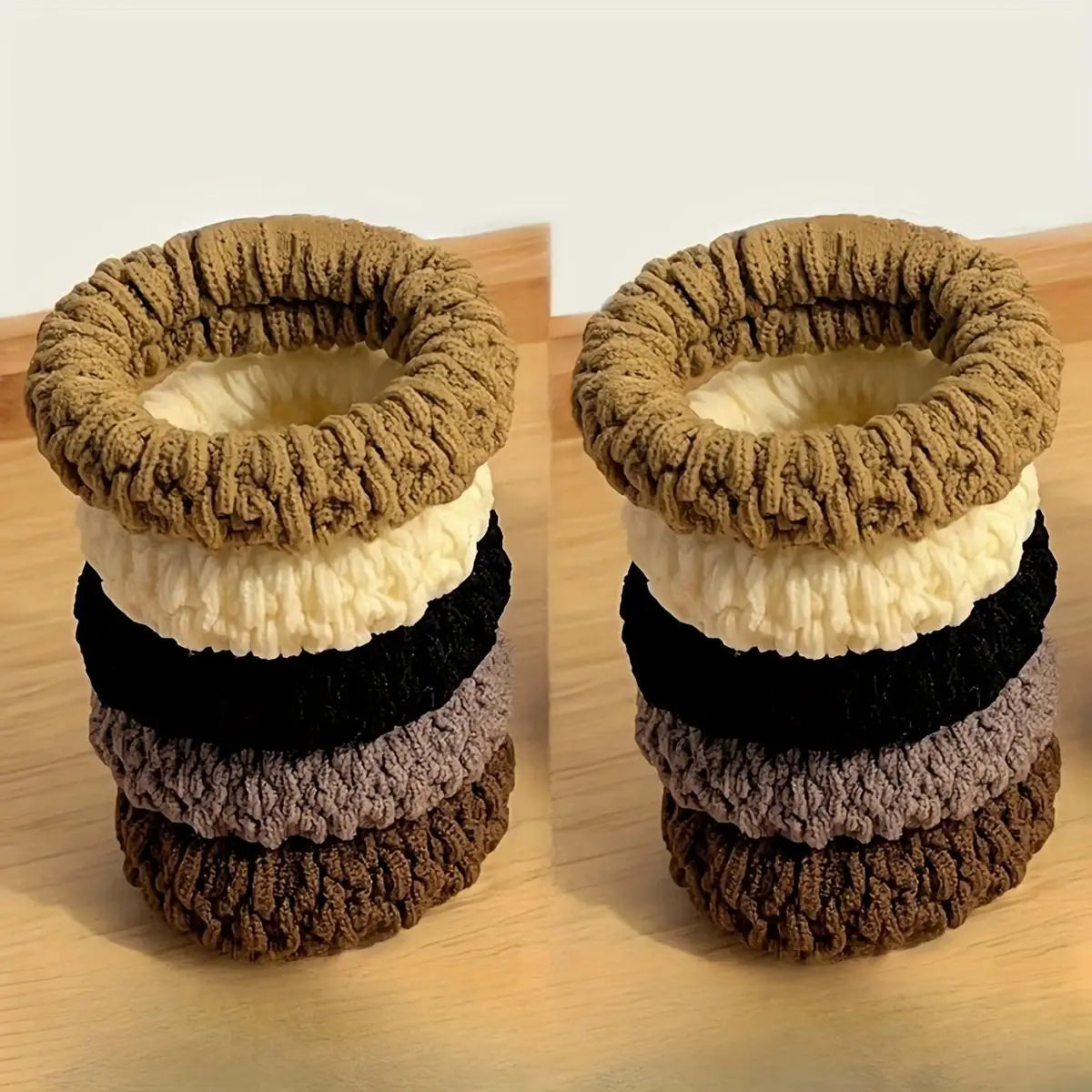 Thick Knit Scrunchies – 6-Piece Ponytail Holder Set