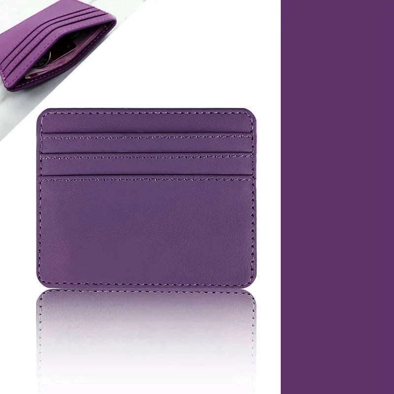 Slim PU Leather Card Holder – Multi-Slot ID & Credit Card Case