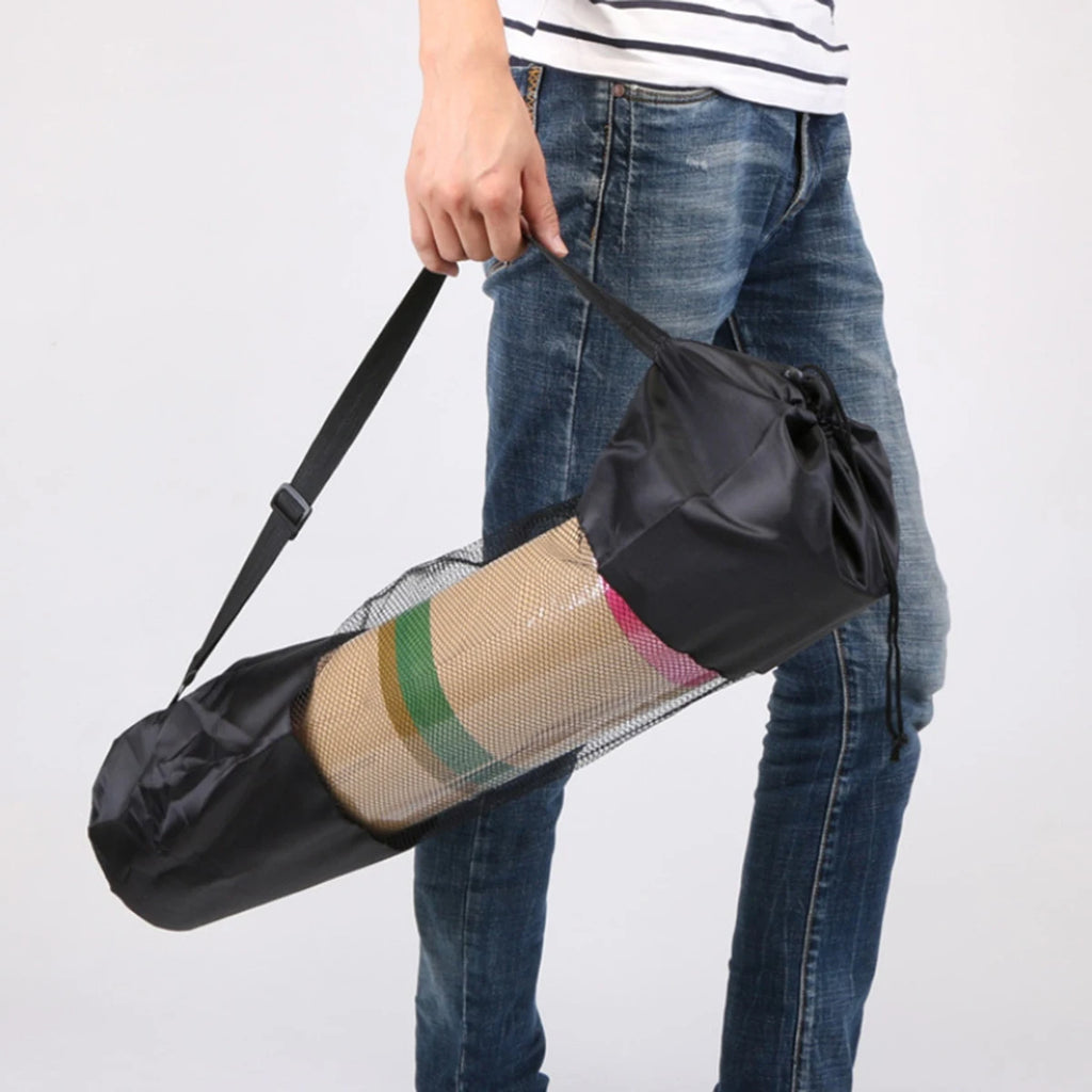 Breathable Yoga Mat Mesh Bag – Oxford Fabric, Shoulder Strap