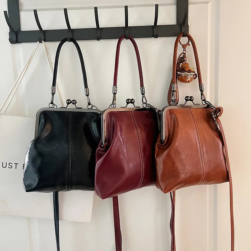 Women's Vintage Shell Handbag – PU Leather Crossbody & Shoulder Bag