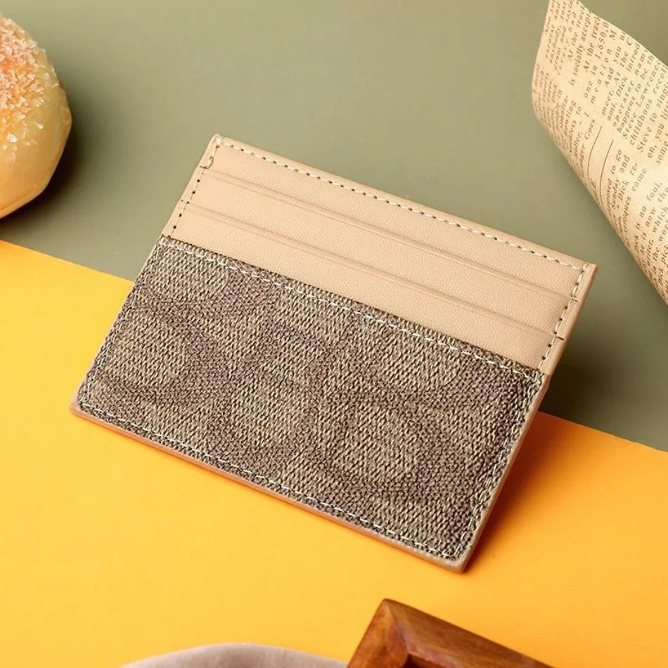 Ultra-Thin PU Leather Card Holder – Anti-Degaussing Geometric Design