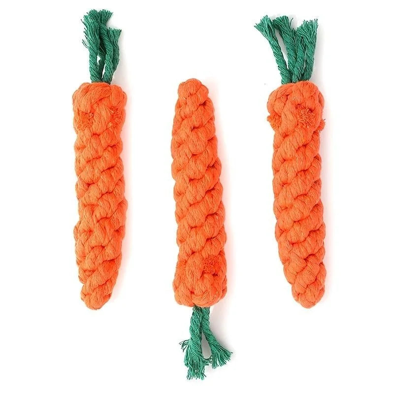 Carrot Cotton Rope Knot Toy – Chew Toy for Dogs & Cats
