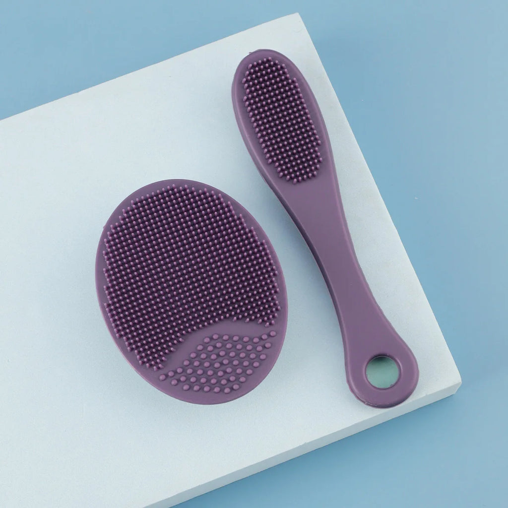 2-Piece Silicone Facial Cleansing Brush Set – Blackhead Remover & Makeup Cleanser