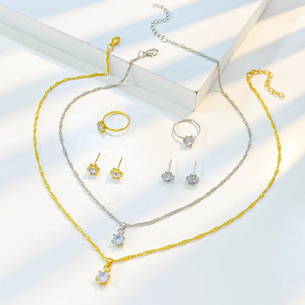 5-Piece Crystal Zirconia Jewelry Set