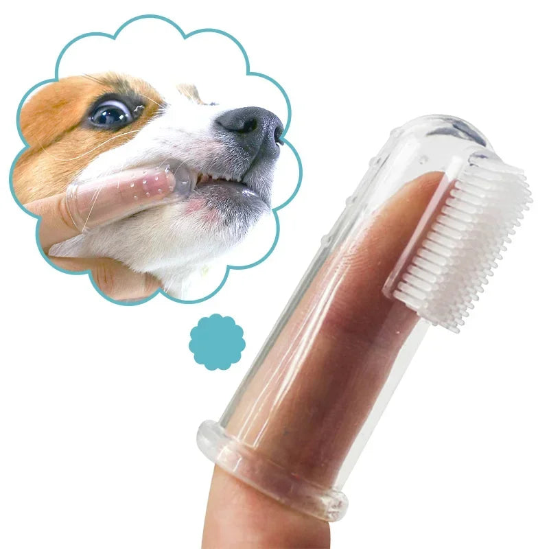 Silicone Finger Toothbrush for Dogs & Cats – Soft, Gentle Teeth Cleaning, Bad Breath & Tartar Care