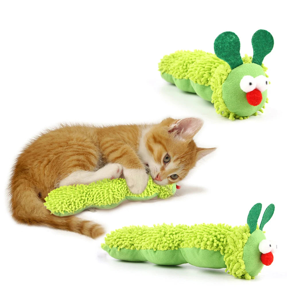 Caterpillar Catnip & Silvervine Cat Toy – Interactive Chew Molar Teaser
