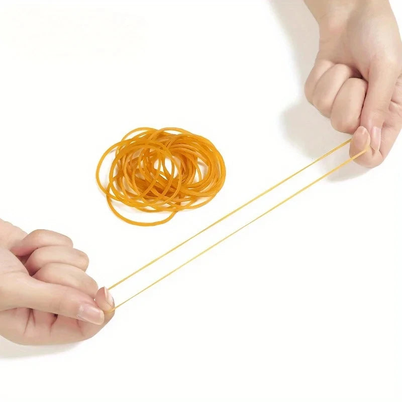 Yellow Rubber Bands – High-Elastic Natural Rubber, 38mm Diameter, Set of 100 / 300 / 666 Pieces