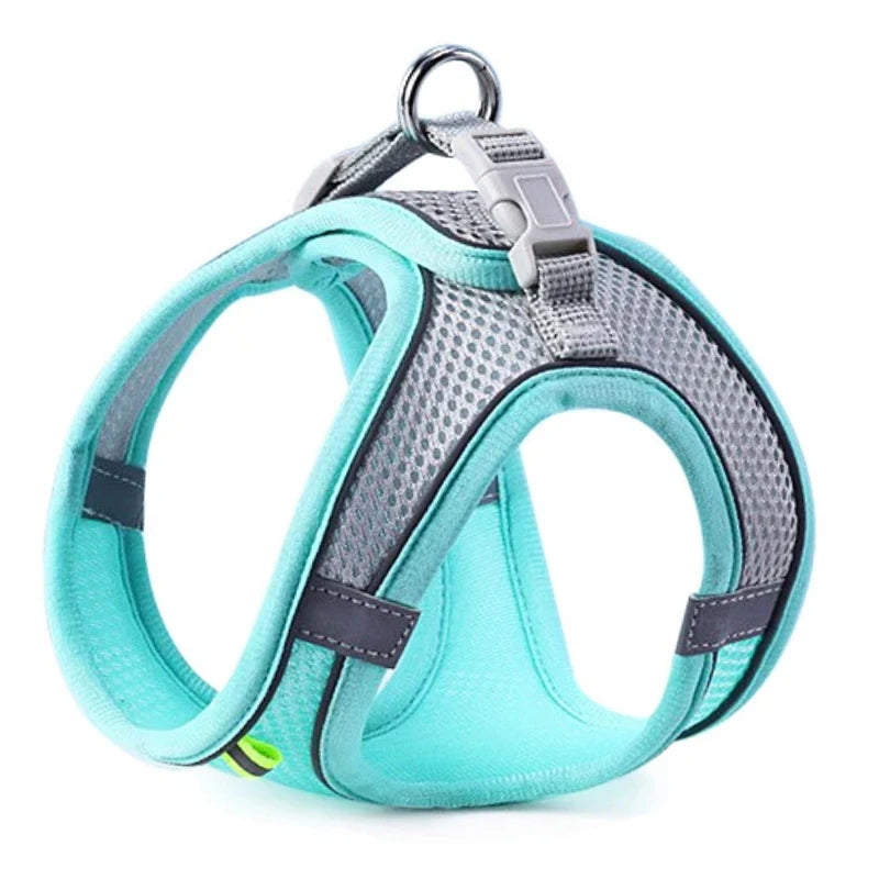Cat & Dog Harness with Leash Set – Reflective Breathable Vest for Small Pets