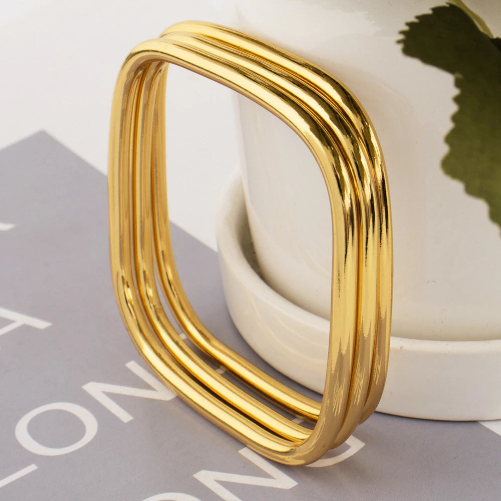 Gold Plated Steel Bangle Bracelet