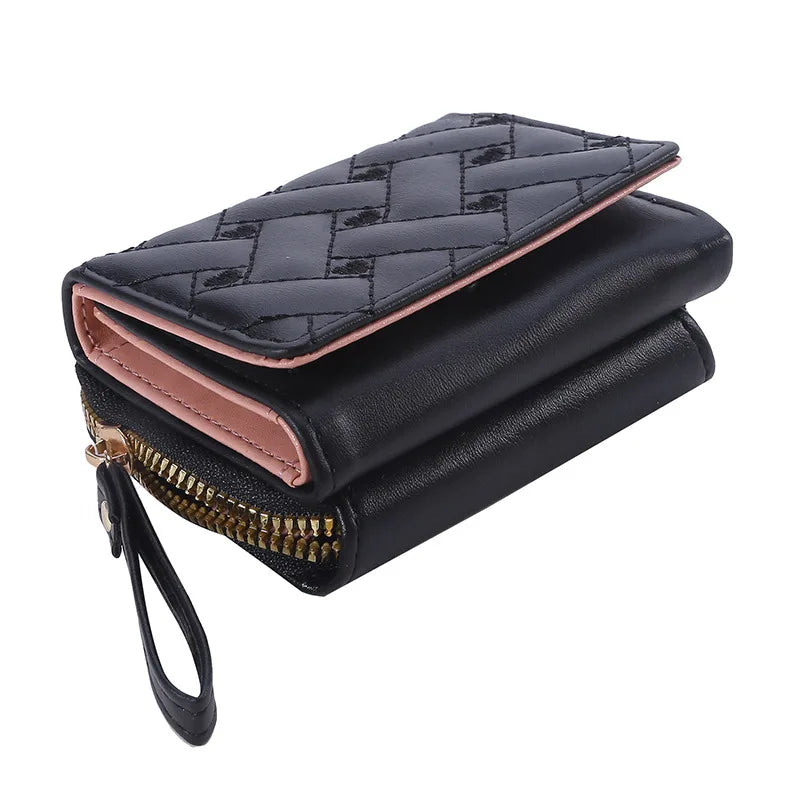 Women's Mini Zip Wallet – 8 Card Slots, Coin Purse & Photo Slot | 8 Colors