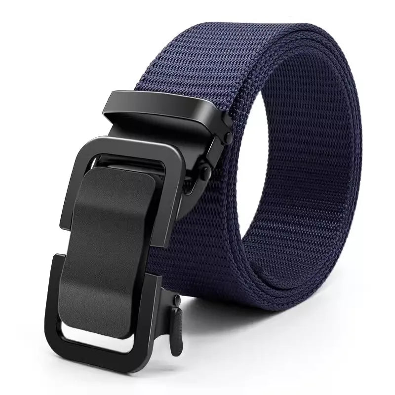 Men's Nylon Canvas Belt – Automatic Metal Buckle, Outdoor & Work