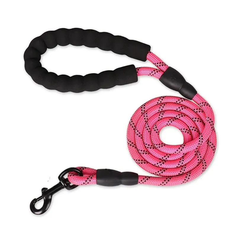 Reflective Dog Leash with Padded Handle – Heavy Duty Double Rope for Strong Dogs