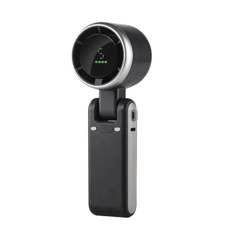 Portable Mini Turbine Fan – Foldable Handheld & Desktop USB Rechargeable Fan (White / Black / Green)