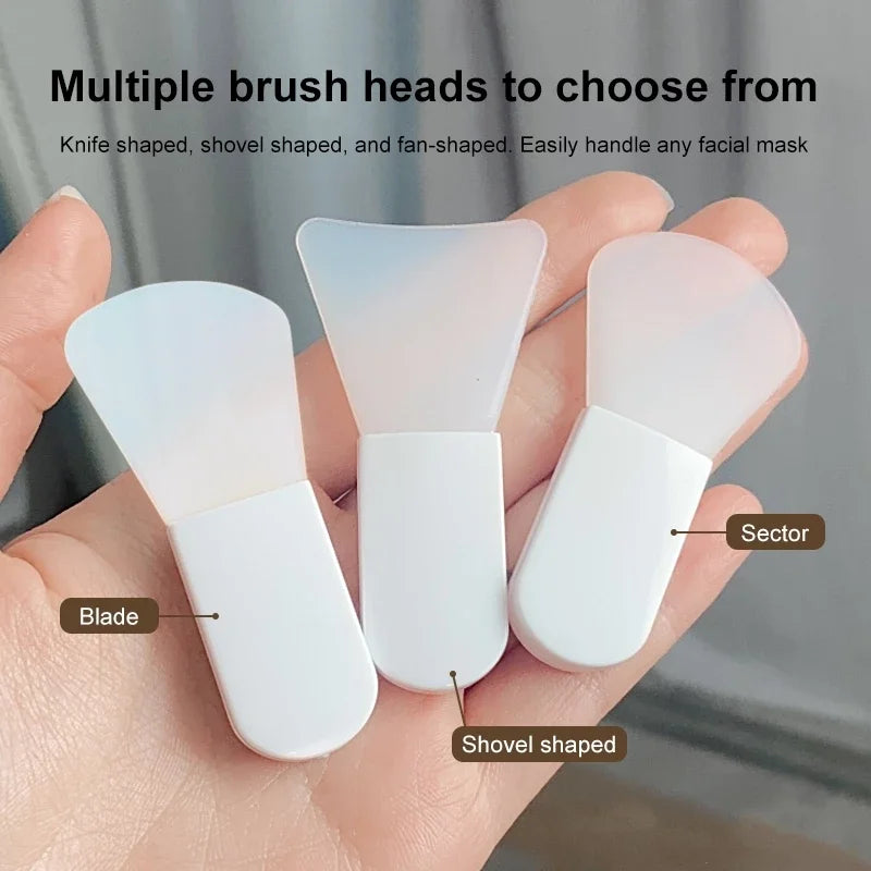 3-Piece Silicone Facial Mask Brush Set – Professional Mud & Cream Applicator