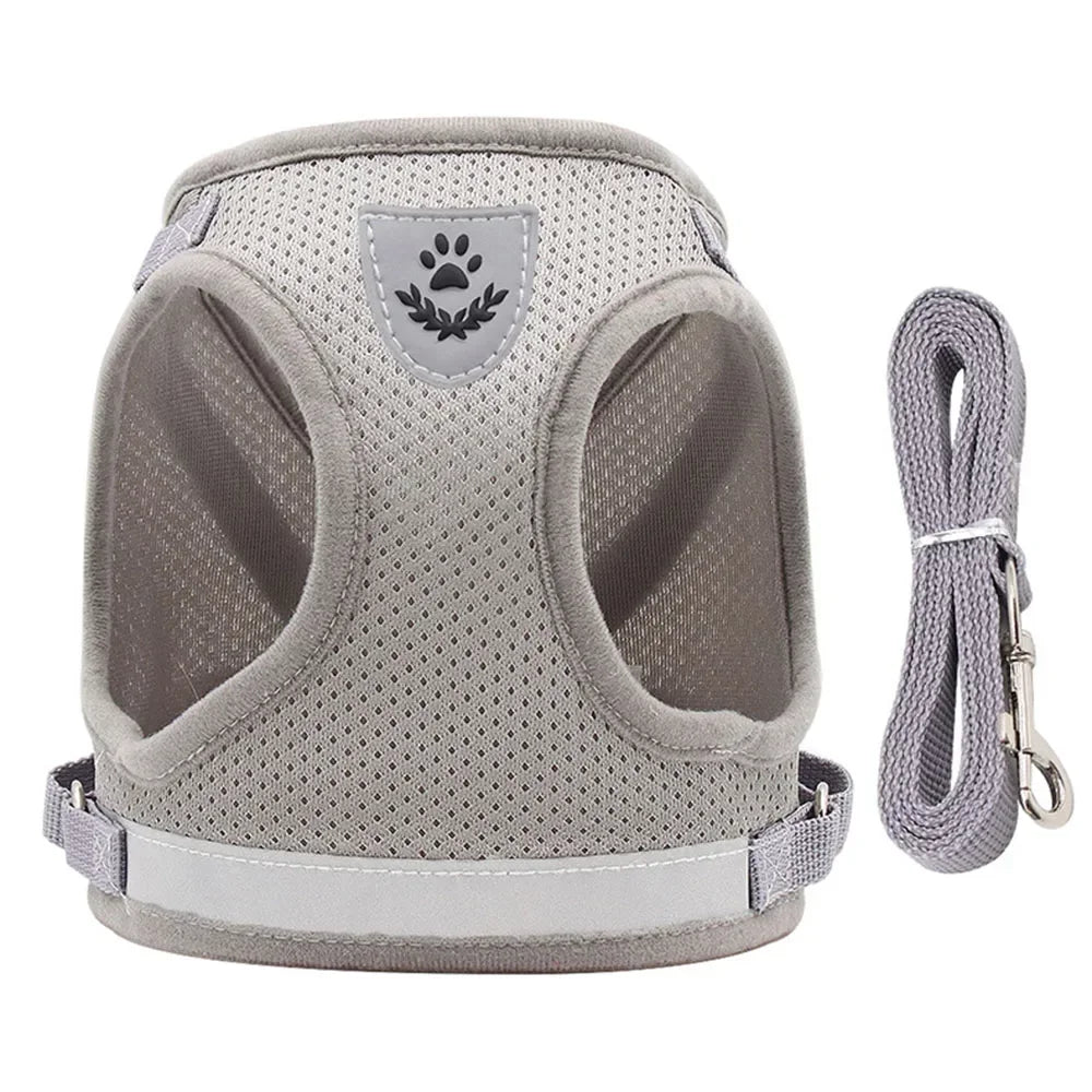 Cat Harness & Leash Set – Adjustable Reflective Escape-Proof Mesh Vest