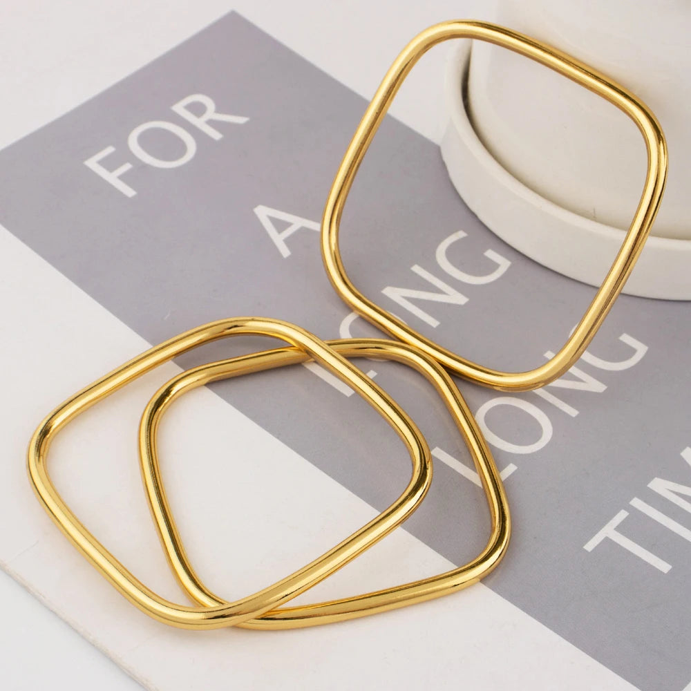 Gold Plated Steel Bangle Bracelet