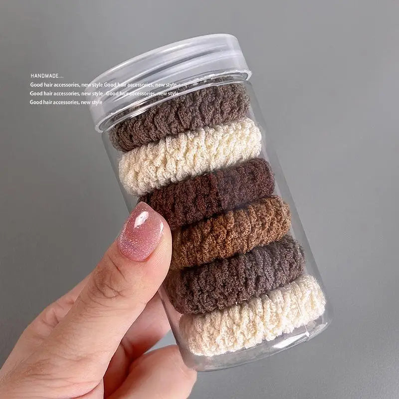 Thick Knit Scrunchies – 6-Piece Ponytail Holder Set