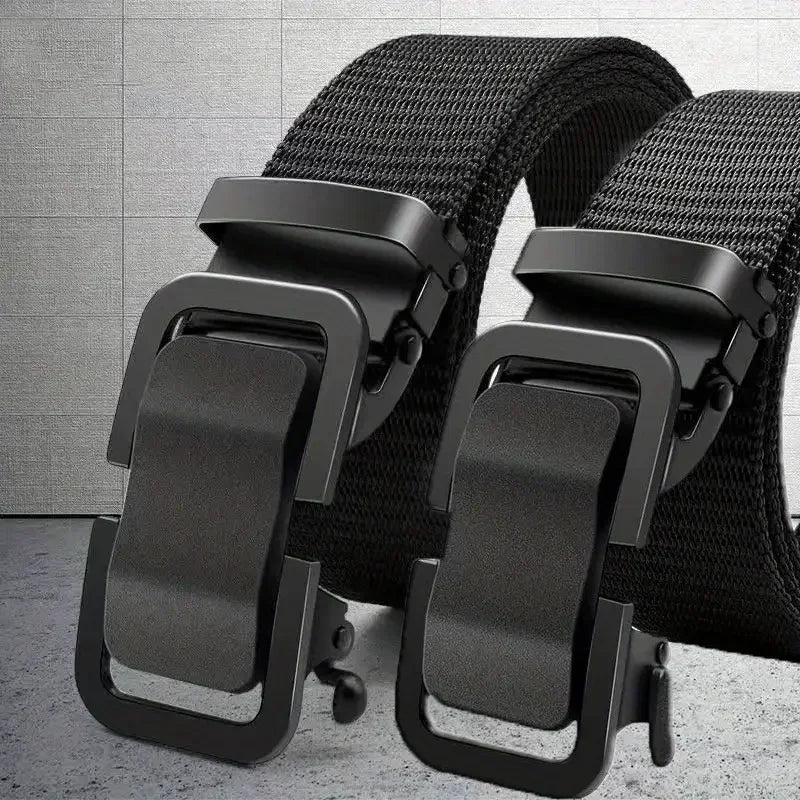 Men's Nylon Canvas Belt – Automatic Metal Buckle, Outdoor & Work