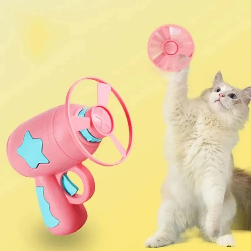Mini Flying Disc Launcher Cat Toy – Interactive Shooting Gun for Kittens & Cats