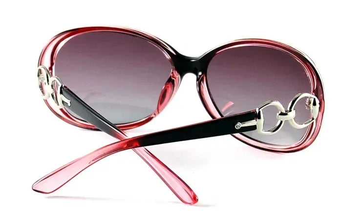 Women's Oval UV400 Sunglasses – Polarized Gradient Lenses | Red, Tea, Purple, Black