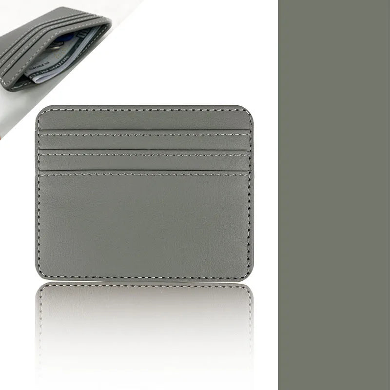 Slim PU Leather Card Holder – Multi-Slot ID & Credit Card Case
