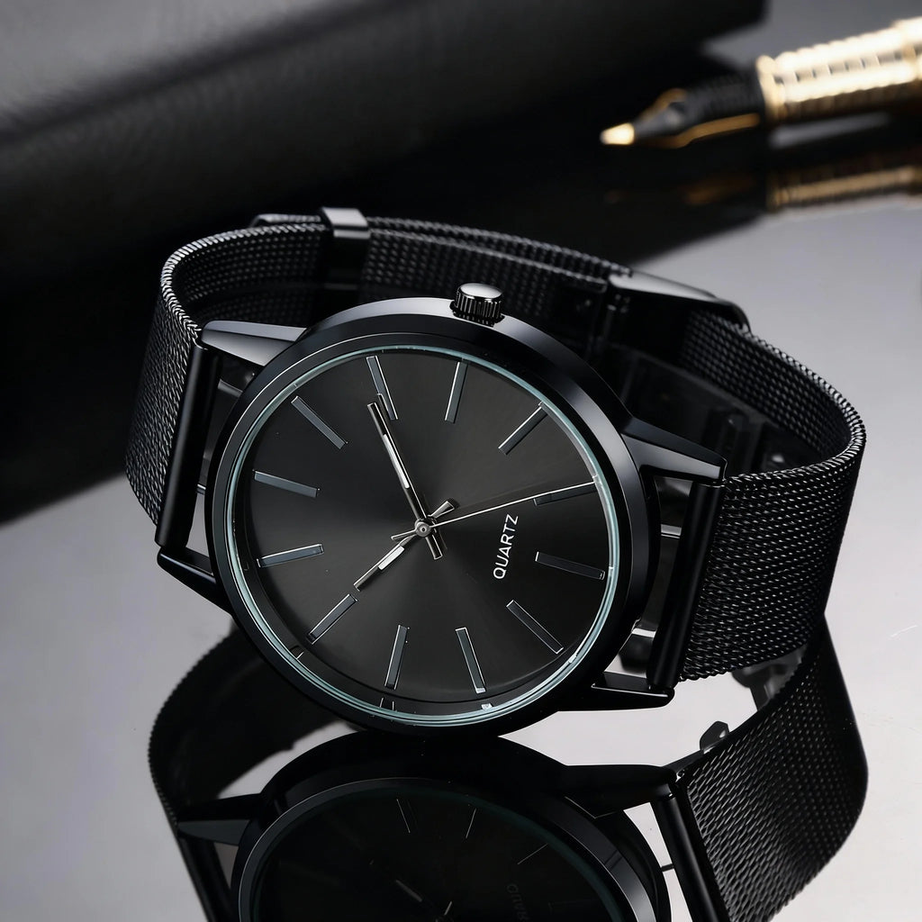 Women's Minimalist Quartz Watch – Stainless Steel Band, Numberless Dial | 7 Colors