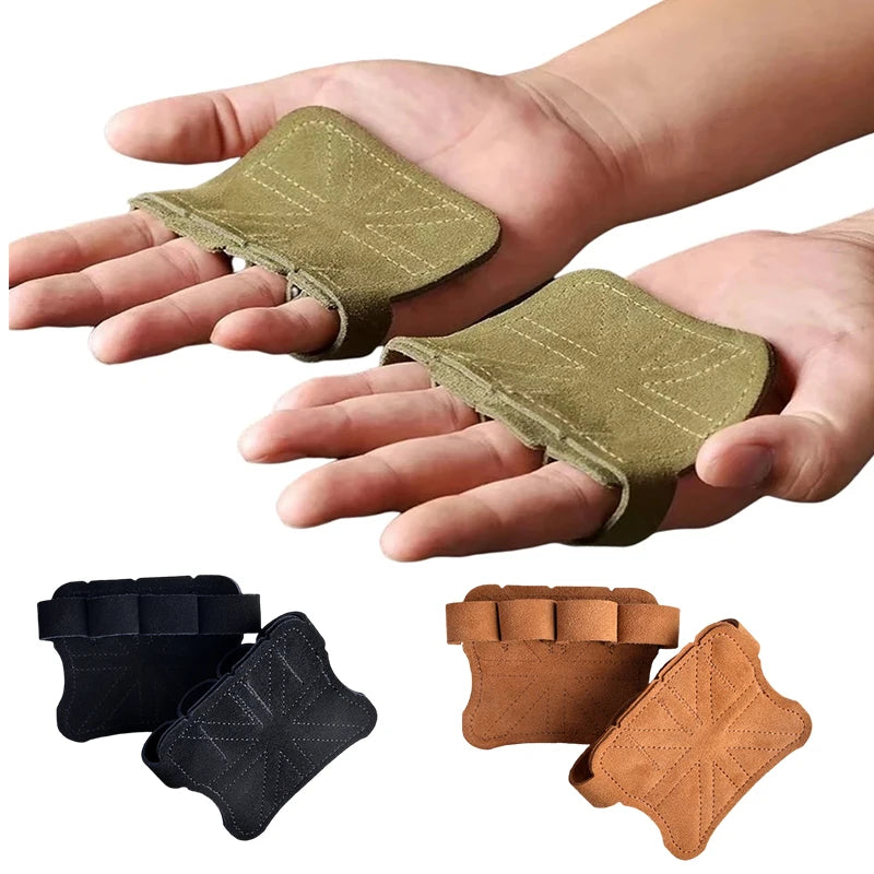 Leather Gymnastics Grips & Weightlifting Gloves – Palm Protection for Pull-Ups & CrossFit