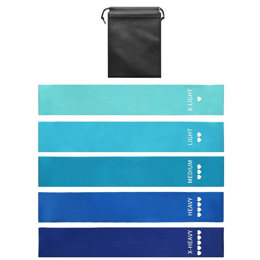 Elastic Resistance Bands – Natural Latex, 5 Levels for Yoga, Pilates & Crossfit
