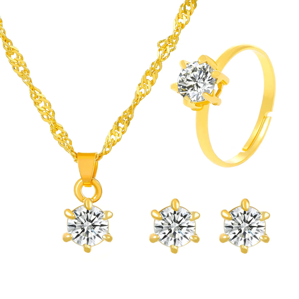 5-Piece Crystal Zirconia Jewelry Set