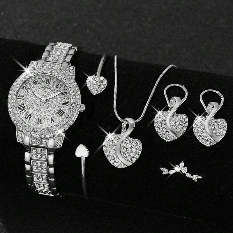 Women's Crystal Watch & Bracelet Set