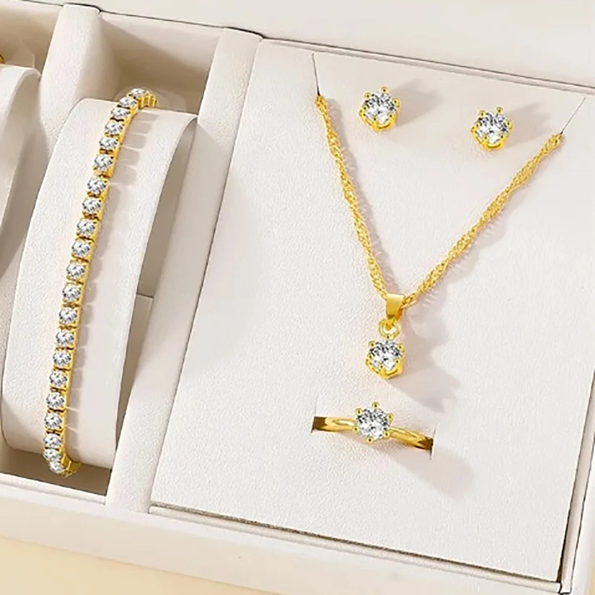 5-Piece Crystal Zirconia Jewelry Set