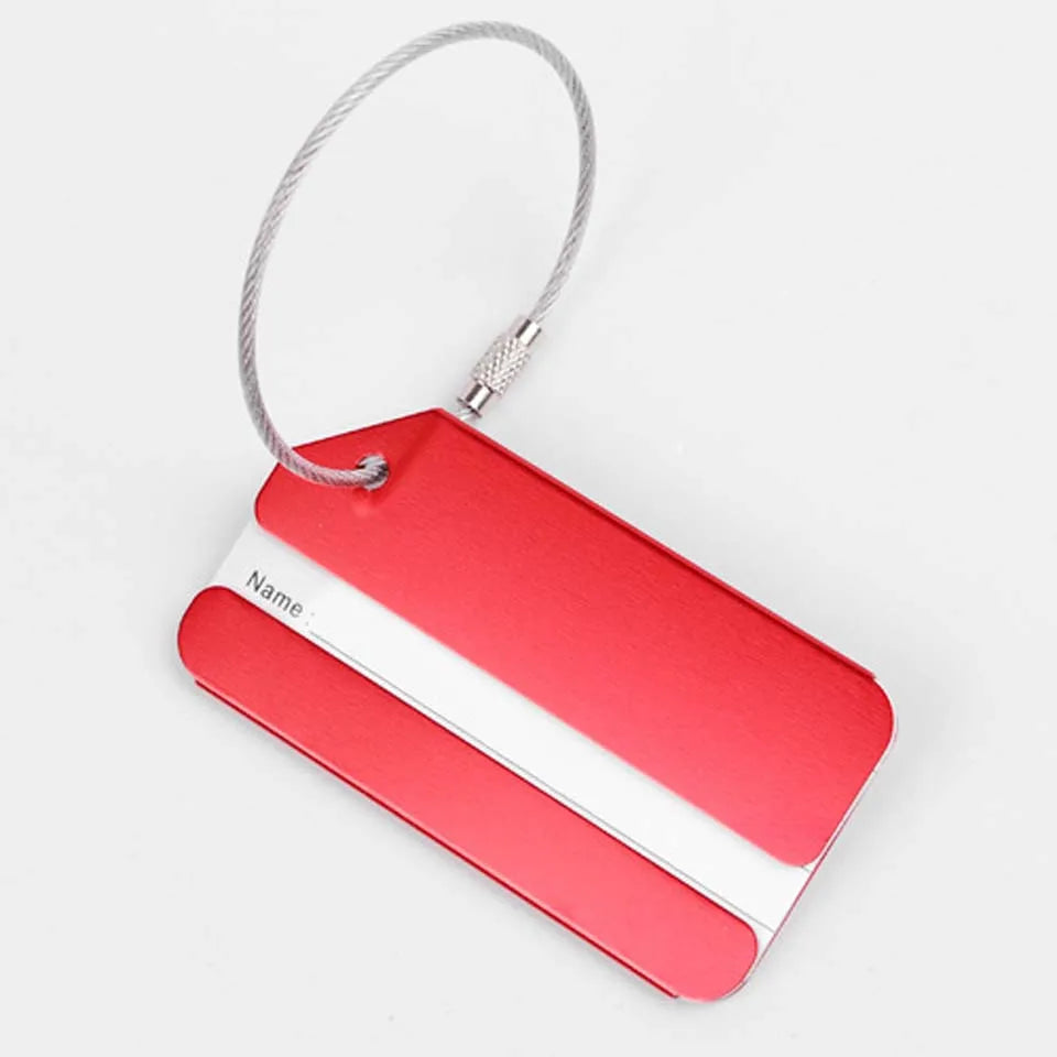 Aluminium Luggage Tags – Metal Suitcase ID Labels with Steel Loop