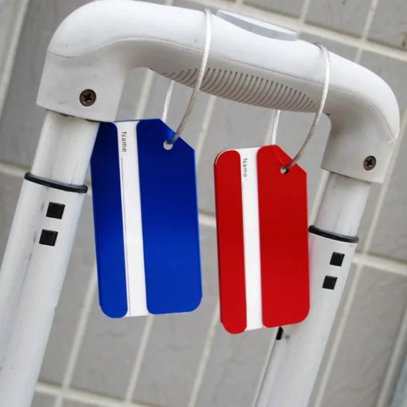 Aluminium Luggage Tags – Metal Suitcase ID Labels with Steel Loop