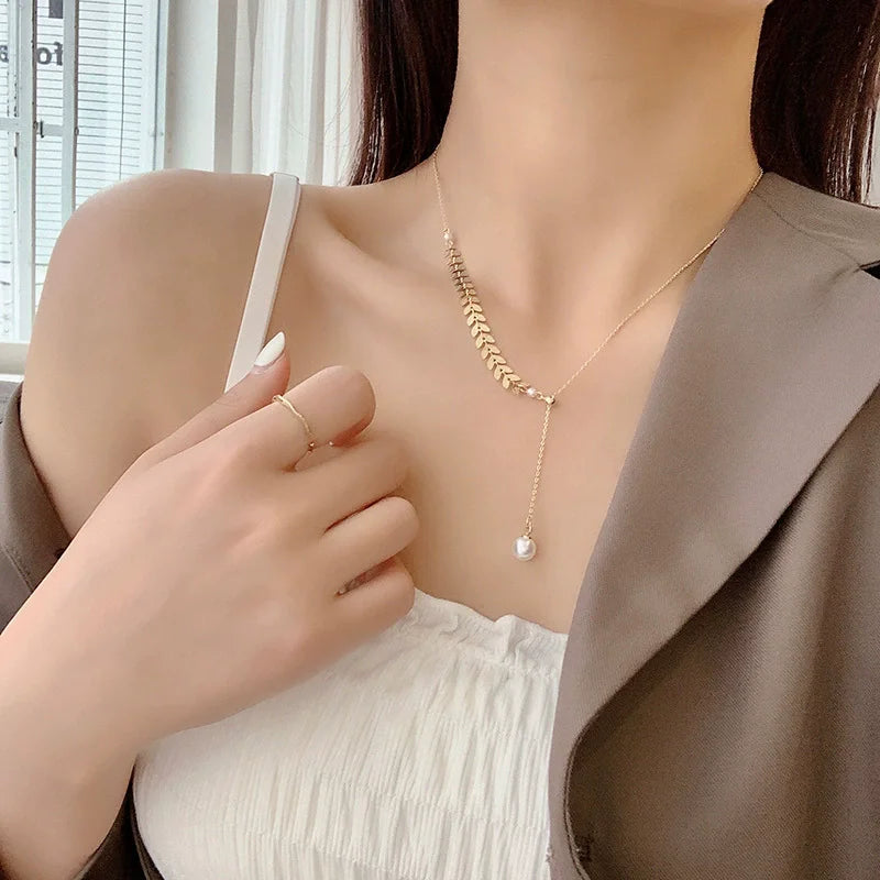 Gold Pearl Jewelry Set