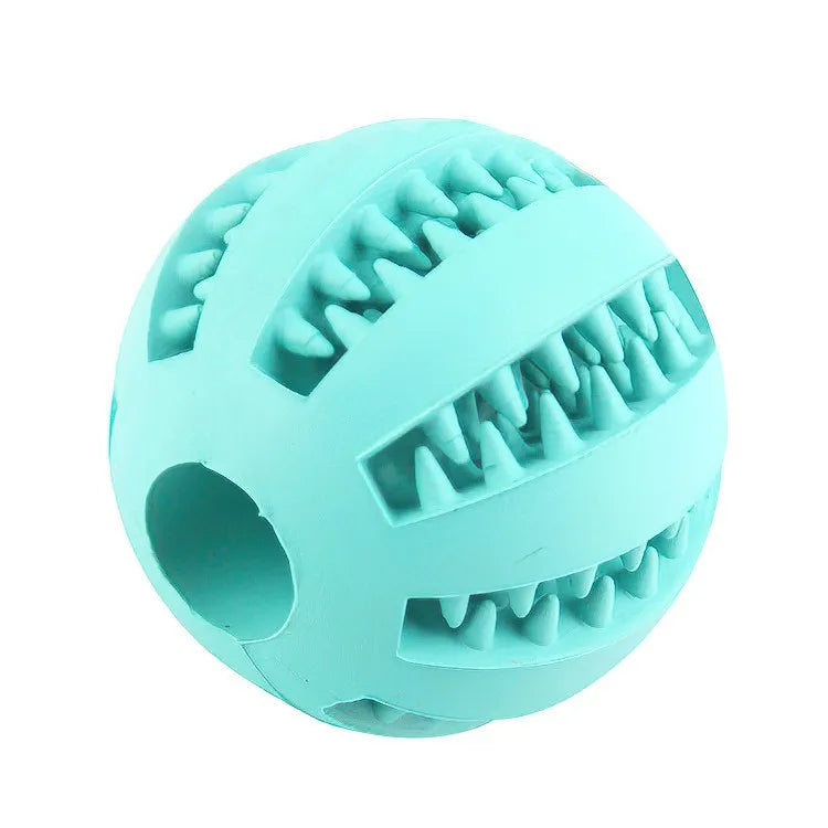 Rubber Chew Toy Ball for Dogs & Cats – Non-Toxic, Bite-Resistant, Treat Feeder & Teeth Cleaning