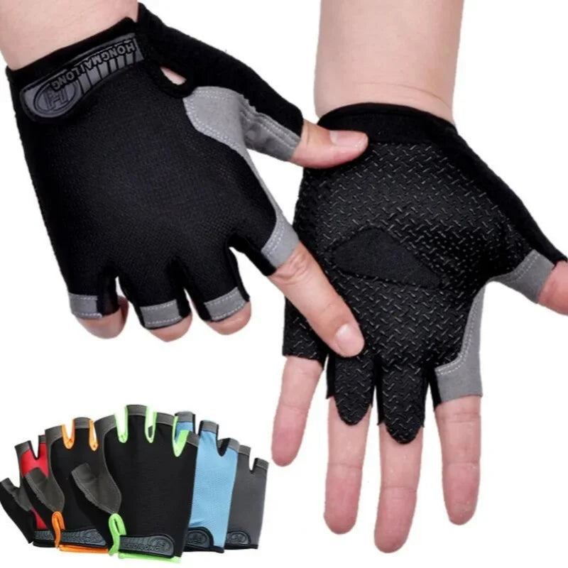 Fingerless Anti-Slip Sports Gloves – Breathable, Shockproof, 8 Colors S-XL