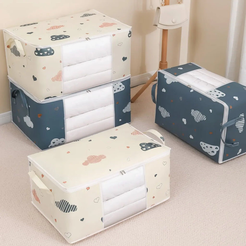 Large Capacity Storage Bag Organizer – Foldable Non-Woven Blanket & Bedding Bag
