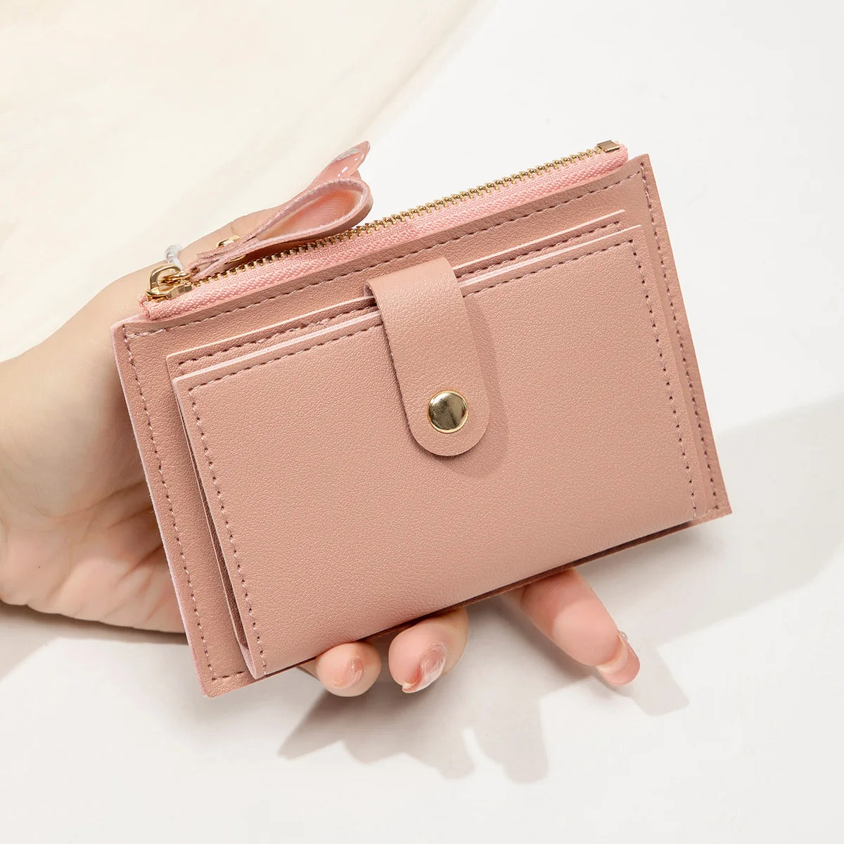 Women's Mini PU Leather Wallet – Ultra-Thin Card Holder & Coin Purse